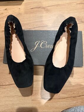 J crew suede scrunch ballet